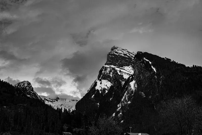 Un moment arrêter sur la montagne 